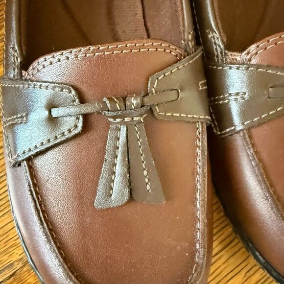 NEW Clarks Ashland Bubble Two Tone Brown Slip On Loafer Sz 7.5 Academia, Preppy - Picture 3 of 12
